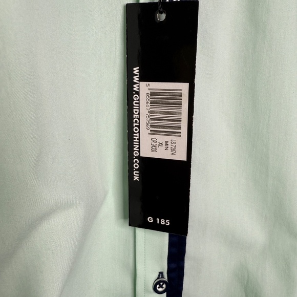 NWT Mint green Skylake Premium Slim Fit Shirt by Guide London - XL - Picture 4 of 11